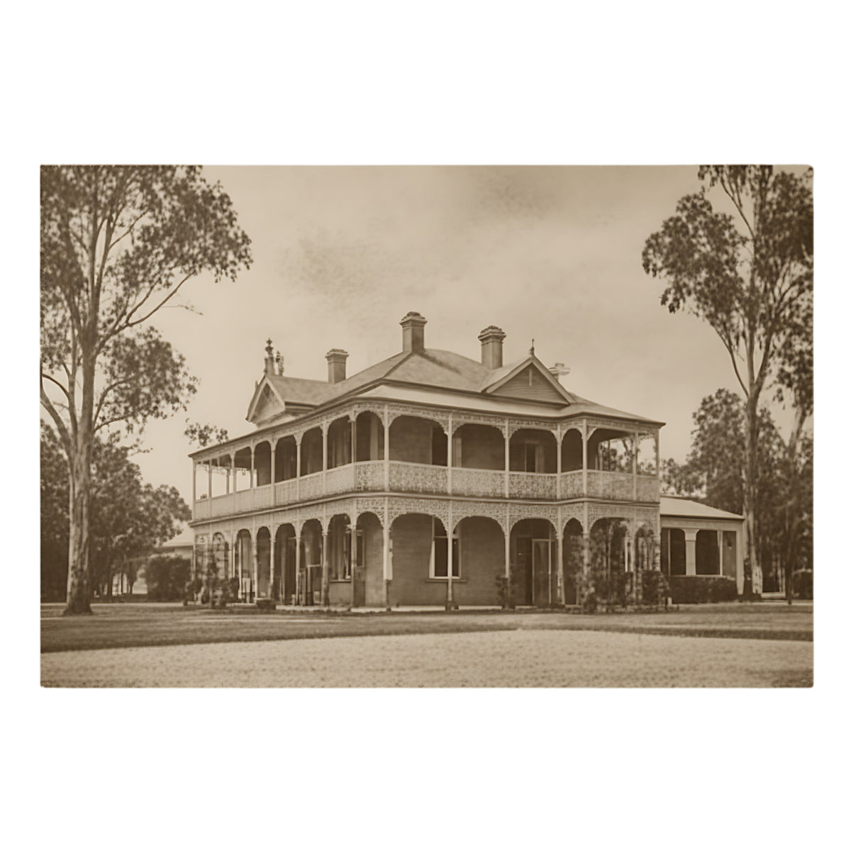 Australian heritage building jigsaw puzzle, sepia tone image, Puzzles Me AU