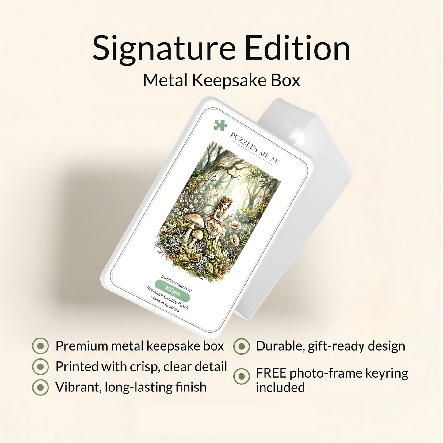 Forest Fairy 300-piece jigsaw puzzle with Signature Edition metal keepsake box