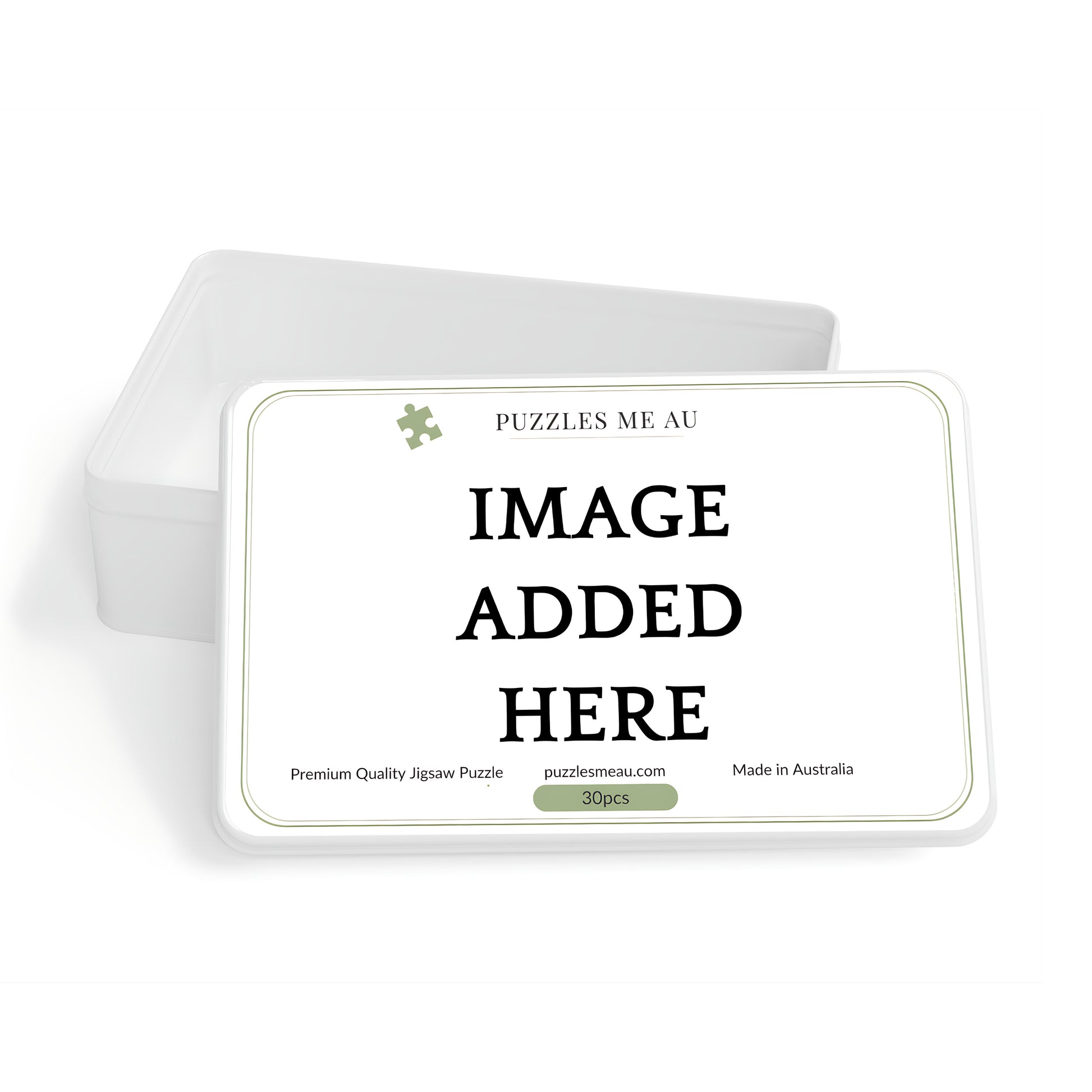 Puzzles Me AU branded gift box for personalised 30 piece wooden puzzle - premium quality jigsaw puzzle made in Australia