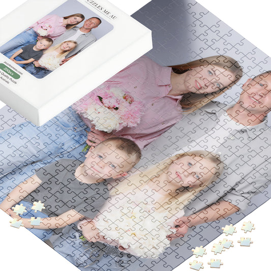 Custom photo puzzle 200 pieces with personalised family portrait, Puzzles Me AU