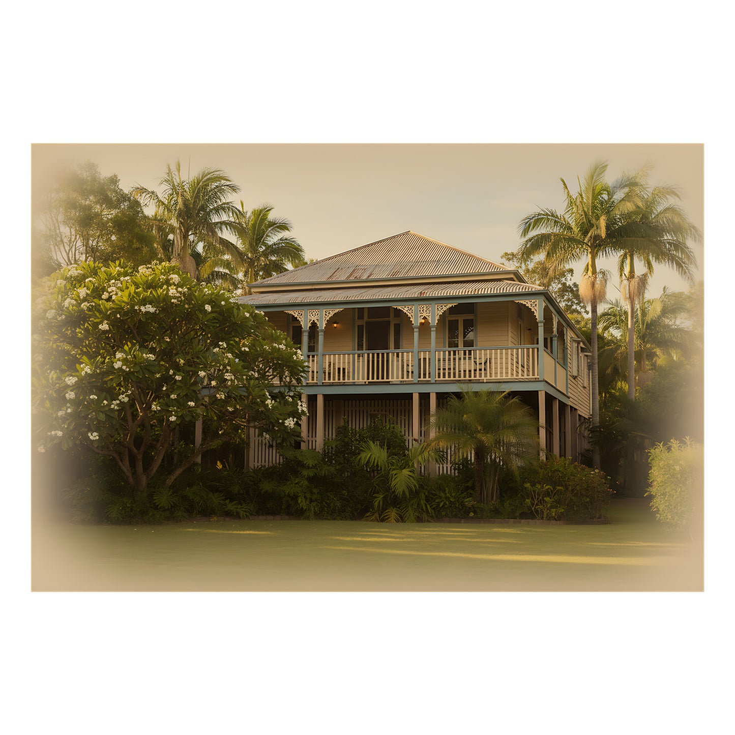 Old Queenslander jigsaw puzzle reference image – vintage Australian heritage design – Puzzles Me AU