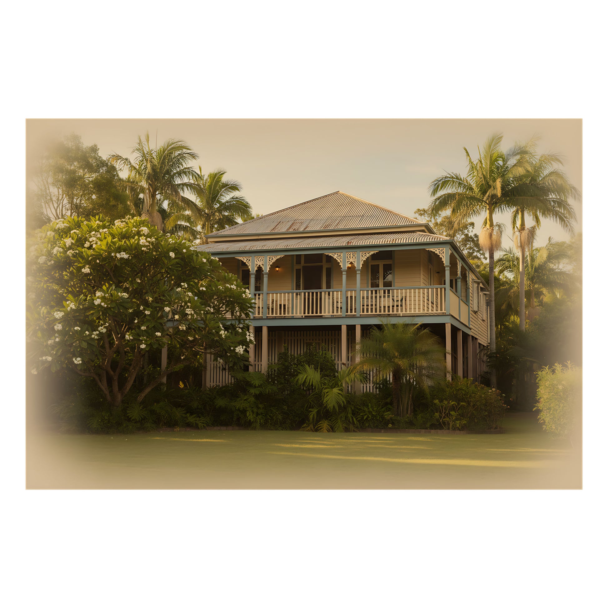 Old Queenslander jigsaw puzzle reference image – vintage Australian heritage design – Puzzles Me AU