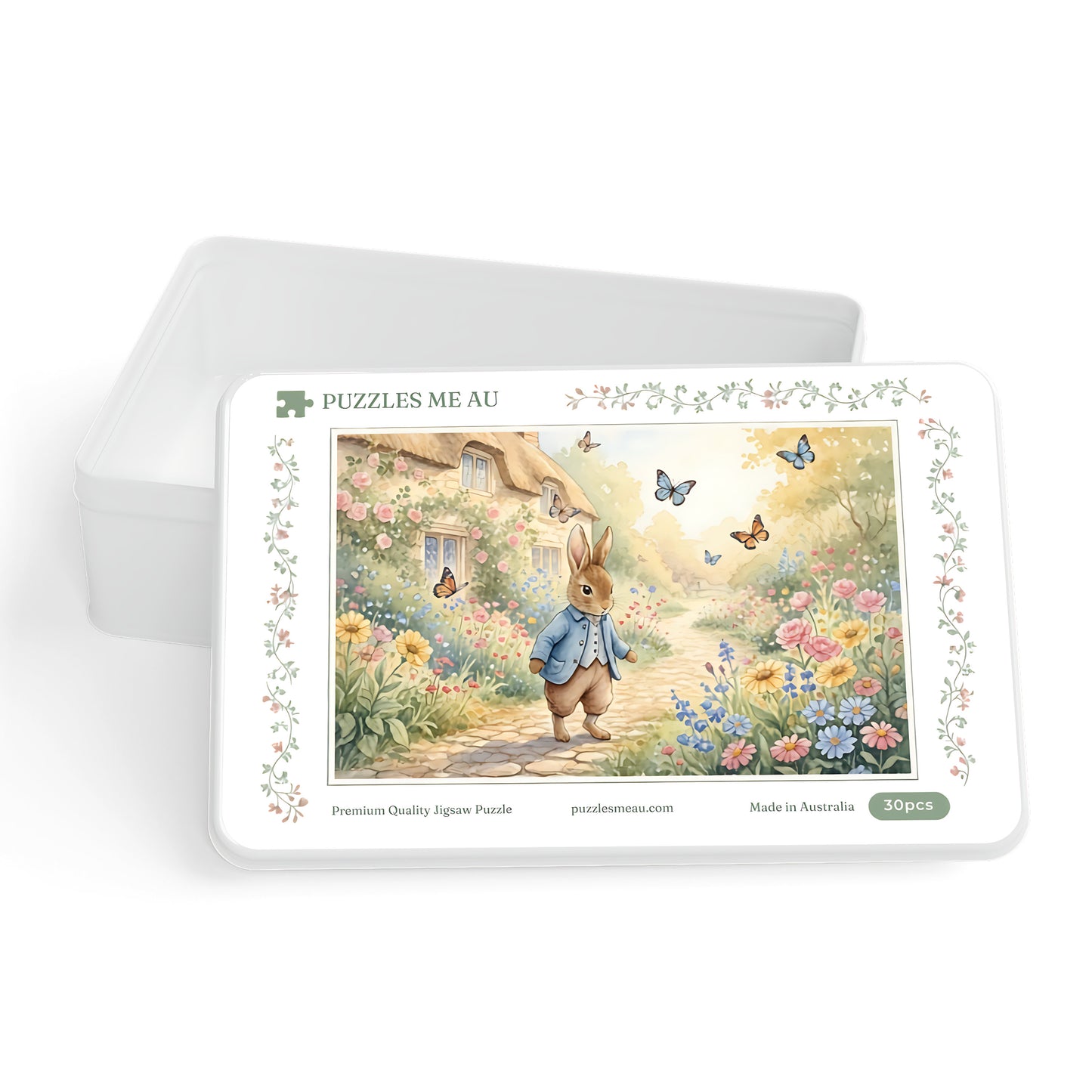Peter Rabbit Garden Wooden Puzzle box lid with white box